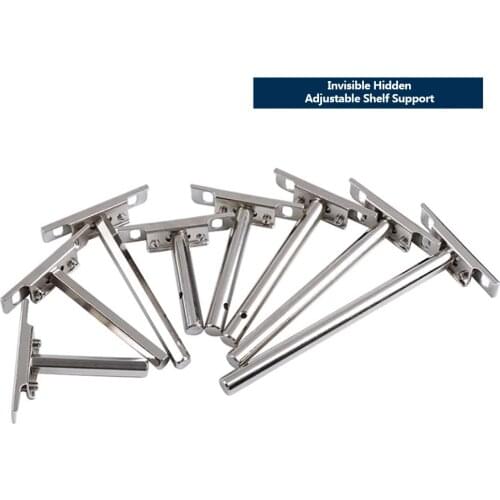 2Pcs DIY Invisible Floating Shelf Brackets Adjustable Blind Shelf Floating Support Brackets Concealed Mount for Home Wall