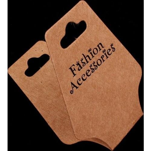 100pcs Kraft Handmade Jewelry Card Necklace & Pendant Bracelet Brown Cards 4.5x12cm Paper Craft Card Hang Tag Jewelry Displays