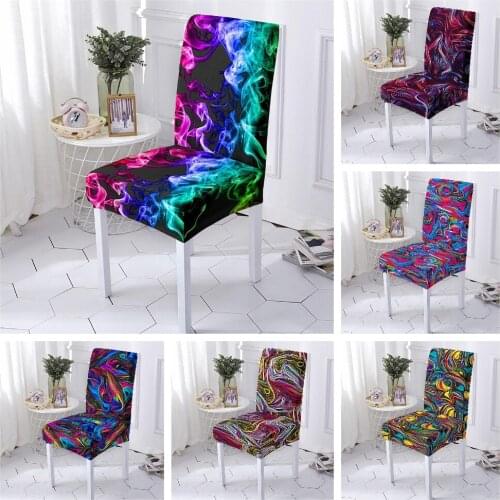 3D Magic Chair Cover Elastic Stretch Chair Slipcovers Dining Seat Protector Slipcovers Universal Size Chair Covers 1/2/4/6/8 PCS
