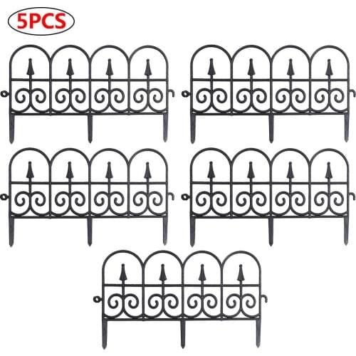 5pcs Plastic Fence Garden Border Decorative Outdoor Plant Bordering Lawn Edging Fence For Yard Garden Decoration