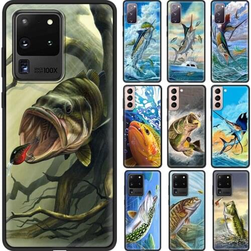Accessories Cover for Samsung Galaxy S20 FE S21 S20 Ultra S10 Lite S10E S9 Plus 5G Luxury Case Shell Pike Fish Art Fishing Lure