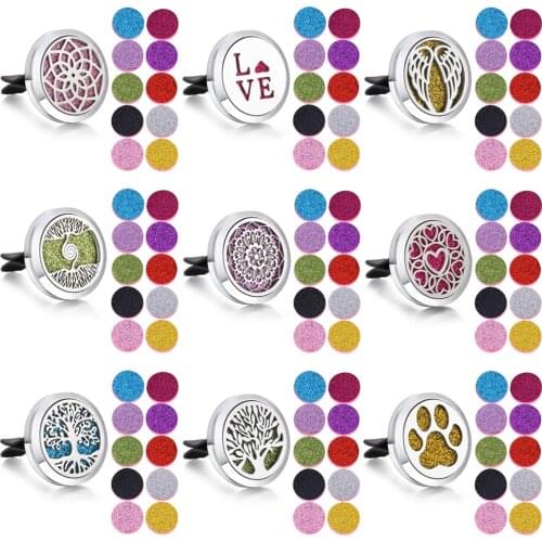 Aromatherapy Jewelry Love Tree Car Perfume Diffuser Vent Air Freshener Car Clip Aroma Essential Oil Diffuser Locket Necklace