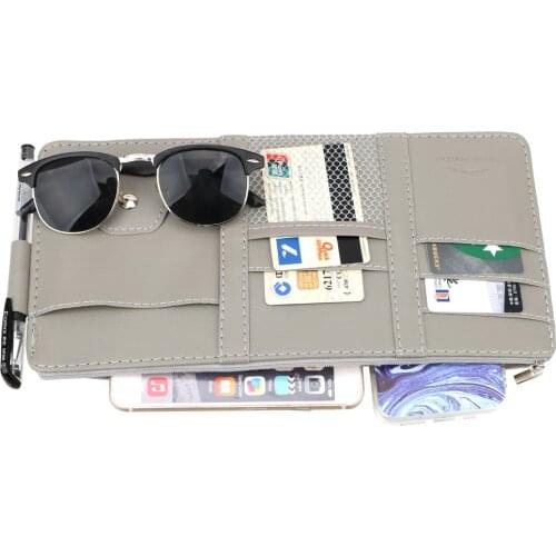 Auto Car Accessories Sunglasses Clip Car Storage Bag Multifunctional Sun Visor Bill Business Card Holder Storage Box