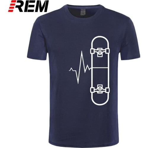 Brand men shirt Heartbeat T Shirts Live To Skateboard T Shirt