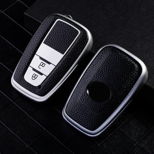 Soft TPU Car Key Case For Toyota Camry CHR Corolla RAV4 Avalon Land Cruiser Prado Prius 2018 2019 2020 2 Buttons Fob Cover