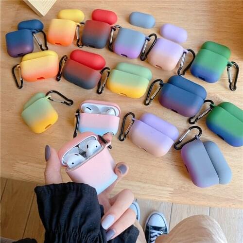 New Creative Gradient Color PVC Case for Airpods 1 2 Pro Protective Bluetooth Wireless Earphone Cover Accessories