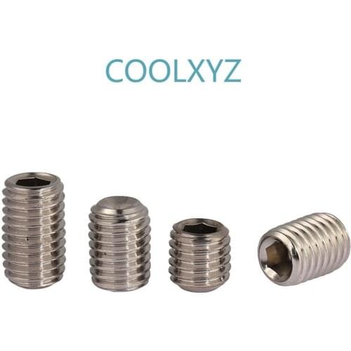 DIN916 304 stainless steel concave face inside hexagonal fastening machine rice screw headless screw top wire M8-M16 5PCS