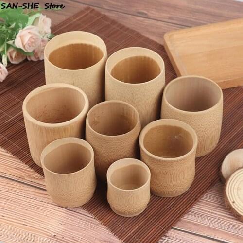 Home Japanese Style Natural Bamboo Tea Cups Water Cup Bamboo Round Tea CupsCups Green Natural Pure Handmade