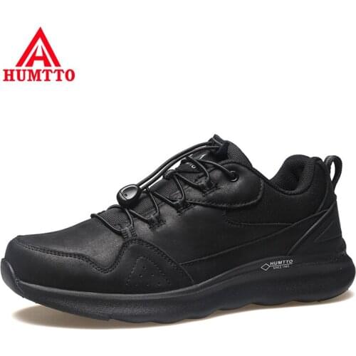 HUMTTO Trainers Running Shoes for Men Light Cushion Black Sneakers Male Outdoor Sport Leather Luxury Designer Casual Shoes Mens