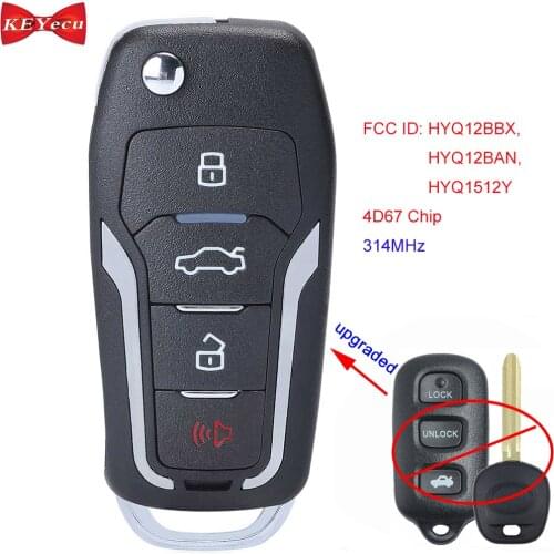 KEYECU for Toyota 4Runner Sequoia 2005 2006 2007 2008 FJ Cruiser 2007 Upgraded Remote Key Fob HYQ12BBX HYQ12BAN HYQ1512Y 4D67