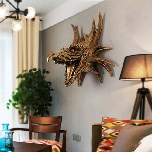 Creative Retro Animal Head Wall Decoration Hotel Living Room Home Dinosaur Head Wall Hanging Decoration Pendant Accessorise Gift