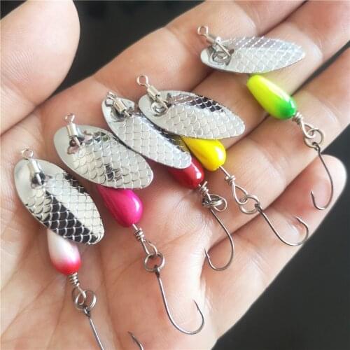 Swolfy New Fishing Artificial Lure Compound Spinnerbait Fly Rotation Spoons Long Cast 2.5g/4.5g Lot 5 Pieces SALE