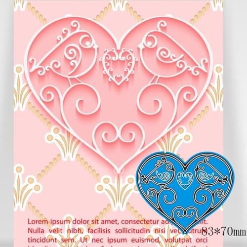 83*70mm Hollow Flower Heart New Metal Cutting Dies Scrapbook Decoration Template Embossing DIY Paper Card Craft