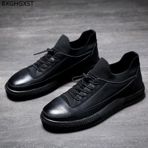 Fashion Leather Casual Shoes Men Running Shoes for Man 2021 Black Mens Shoes Casual Men Sneakers Buty Sportowe Meskie Zapatillas