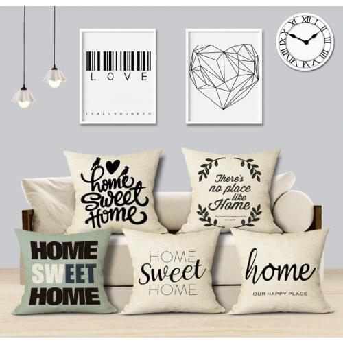 Fashion Letter Love Home Decorative Cushion Cover Simple Nordic Style Linen Pillow Cover Living Room Sofa Decor Pillow Case