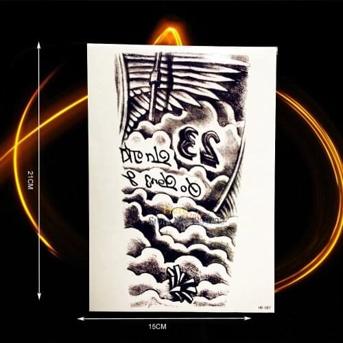 Fashion Beckham Style Waterproof Temporary Tattoo Sticker / Men Women Body Art Arm Sleeve Tattoo Paste / Fake Black Pirate Tatoo