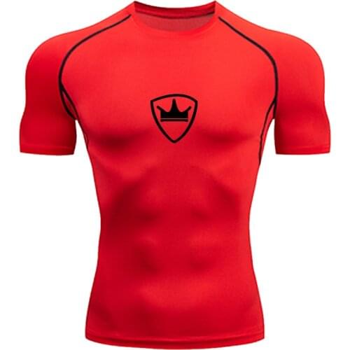 Mens Fitness Jersey T Shirt Men MMA Rashguard Jiu Jitsu Bjj T-Shirt Compression Shirt Quick Dry Gym Running Jogging Training Top