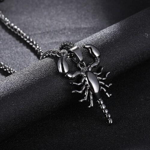 Men Women Retro New Exaggerated Scorpion Pendant Necklace Gold Silver Color Punk Style Cool Creative Necklace Jewelry Male New