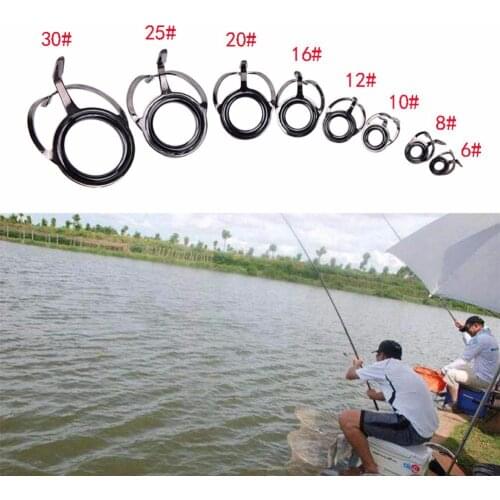 75Pcs 8 Size Dual Legs Stainless Steel Guide Eye Set Fishing Rod Guides Top Tips Set Eye Rings DIY Eye Rings Fishing Accessoris