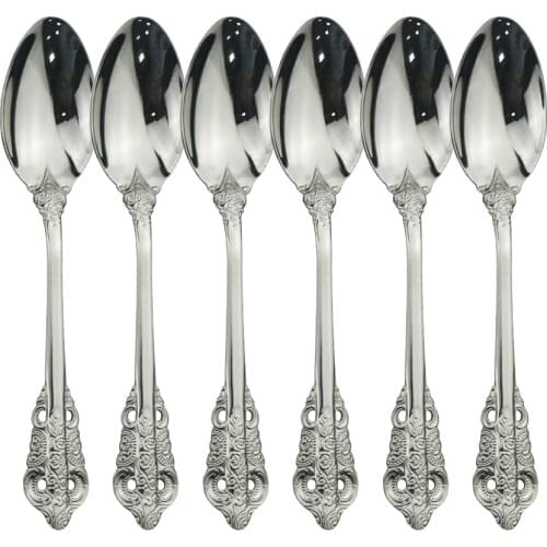 Sliver Spoons Dinnerware Court Style Tableware Cutlery Set Stainless Steel Cutlery Set Sliverware Suitable for Kitchen Outdoor