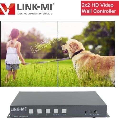 LINK-MI Mini 2x2 Video Wall Controller USB/HDMI 1x4 1x3 1x2 1080P@60Hz 180° rotation Edge Shield TV Wall Processor Splitter
