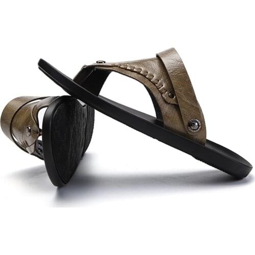 Genuine shoes men cuero slip sandalia comfort roman footwear male gladiator sandals mens leather platform sandalias praia mens