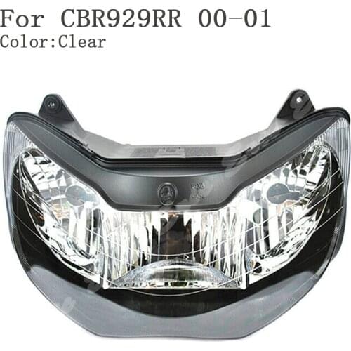 Motorcycle Front Headlight Lamp Assembly For Honda CBR929RR 2000-2001 Clear Lens