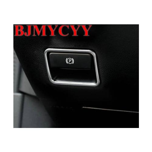 BJMYCYY The foot brake release switch decoration stainless steel Electronic handbrake box For Mercedes Benz GLA CLA A B Class