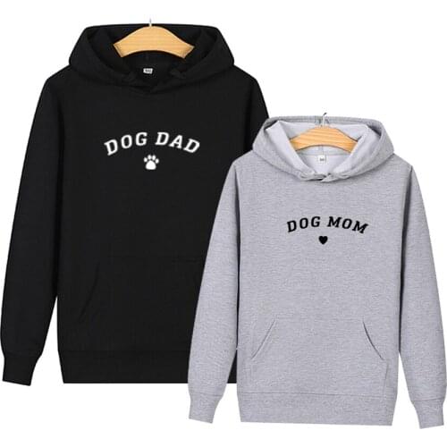 Casual Sweatshirt Matching Clothes for Couples Kpop Lovers Autumn Men Women Hooded Pullovers Dog Dad Mom Print Hoodies