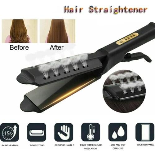 Hair Straightener Professional Wet & Dry 4-Speed Hair Straightening Tourmaline Ceramic Ionic Flat IronHair curler For Women