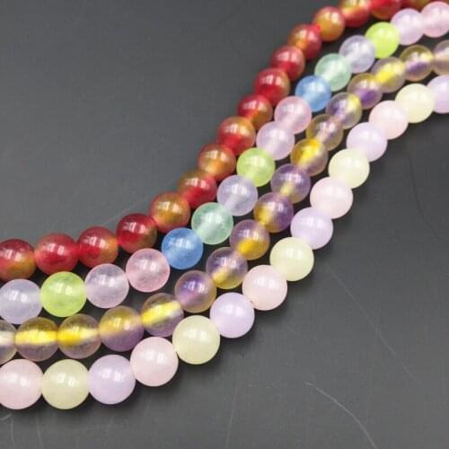 Multicolor Natural Stone Round Loose Beads For Jewelry Making DIY Necklace Bracelets 6 8 10 12mm Accessories Crafts 15inch A89