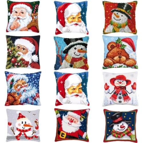 Christmas embroidery sale sets cross stitch pillow latch hook pillow do it yourself carpet embroidery cushions