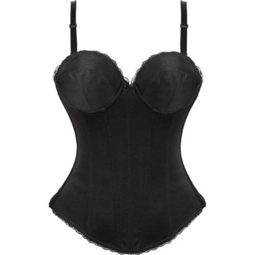 Sexy Straps Halter Overbust Corset Lingerie Top Wedding Black/White Cotton with Cup Body shaper Hot Corset Bustier Underwear