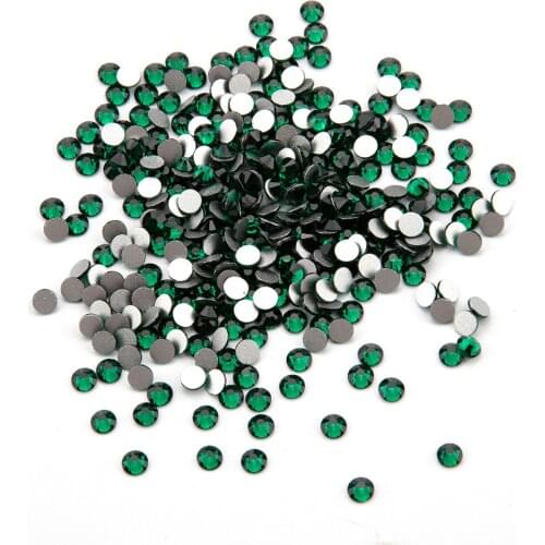 Glass Crystal Emerald Stone Flat Back Nail Art Decoration Rhinestones SS3-SS34 Loose Rhinestones for Clothe decoration