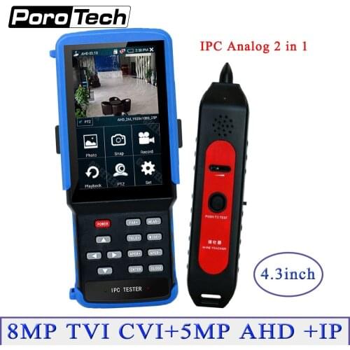 5 In 1 Hd H.265 4k ip 4 Inch WIFI Cctv-Tester Monitor 8mp ahd cvi tvi Analog CVBS Camera Tester RJ45 TDR ONVIF 12V3A POE48V