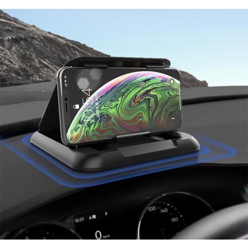 Carbon Fiber Car Phone Holder Dashboard Universal 3 To 7 Inch Mobile Phone Clip Mount Bracket for IPhone XR XS MAX GPS Stand