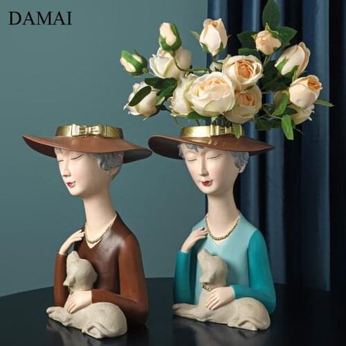 Cartoons Character Resin Vase Plant Pots Decorative Flowers Vases Nordic Decoration Home Creativity Modern Living Room Ornaments