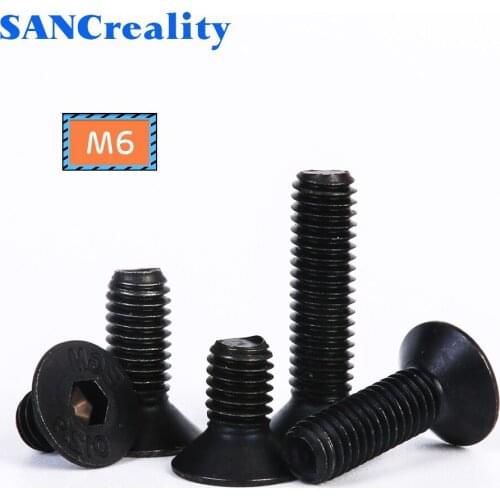 40/50pcs M2 M2.5 M3 M4 M5 M6 M8 mm flat head countersunk head black grade 12.9 Alloy Steel Hex Socket Head Cap Screws
