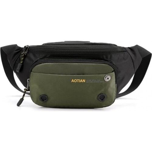 Waterproof Nylon Men Waist Bag Casual Zipper Fanny Pack Men Chest Bag Outdoor Sport Running Phone Purse Wallet Travel Bag