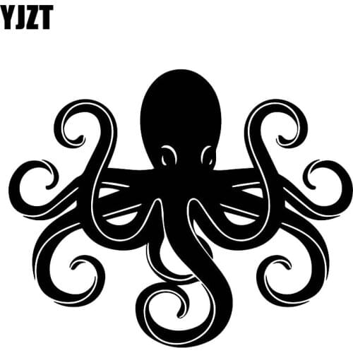 YJZT 12M*14.8CM Car Vinyl Car Stickers Octopus Decoration Fashion Decals Black/Silver C30-0239