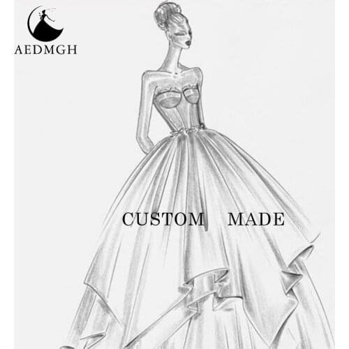 Aedmgh Customized Wedding Dresses 2021 C2 Strapless Appliques Bridal Gown Vestido De Novia Robe De Marige Plus Size