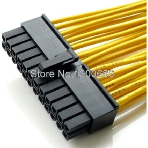 24-Pin ATX Power Supply M/F Extension Cable 24pin extension wire harness 20cm