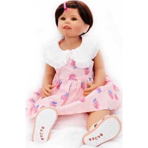 28 Inch 70cm Full Silicone Reborn Baby Doll Joints Toddlers Realistic Model Art Collection Simulation Toys Childrens Playmate