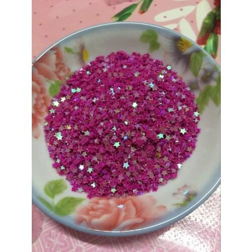 30g/lot 3mm Star Sequins Nail Art Flat Loose Sequins Paillettes Wedding Craft Kids DIY Accessories Rose Red AB
