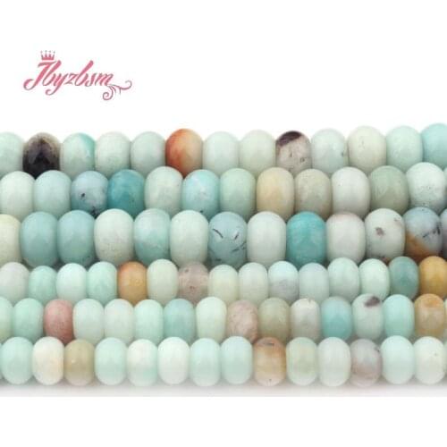 3x6mm 4x8mm Smooth Mutil-Color Amazonite Stone Rondelle Spacer Loose Beads for DIY Bracelet Jewelry Making 15"Free Shipping
