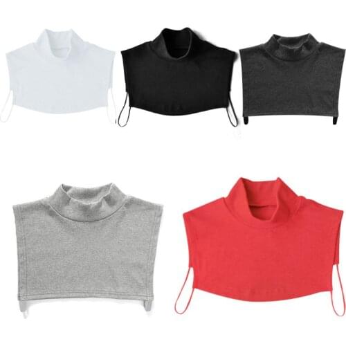 40GC Men And Women Knitting Fake Collar Islamic Hijab Extensions Neck Chest Back Cover Modal Scarf Half Muslim Collar Fashion