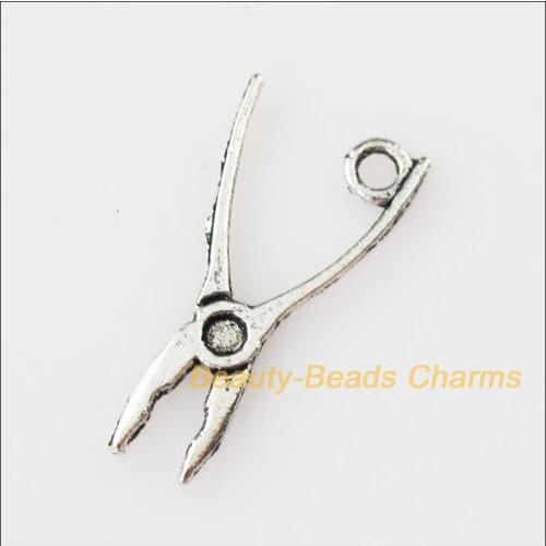 50 New Pliers Charms Tibetan Silver Tone Tool Pendants 10x24mm