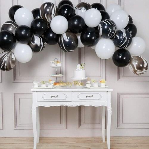 50pcs/lot Black and White Balloon Arch Kit Latex Garland Balloons Baby Shower Supplies Backdrop Wedding Party Decor
