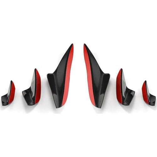 6 Pieces Front Bumper Fins Adhesive Exterior Lip Decor Splitter Body Spoiler