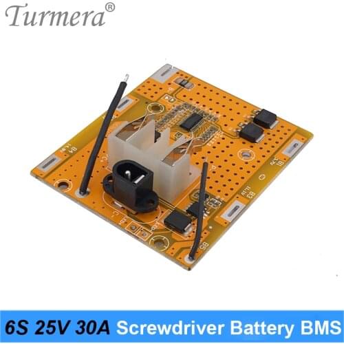 6S 20V 25V 30A BMS Lithium Battery Board with Balance for Vacuum Cleaner Battery Pack and 24V 25V Screwdriver Shurik Use Turmera